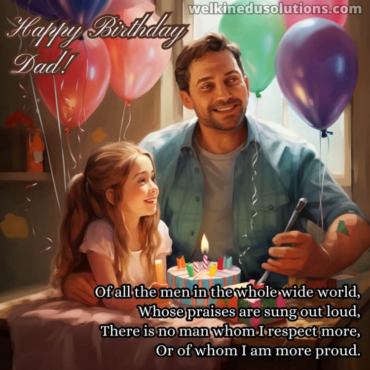 Happy Birthday dad from daughter poems picture balloons gratis