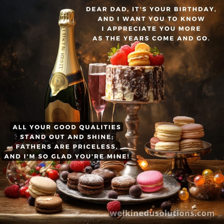 Happy Birthday dad from daughter poems picture champagne gratis