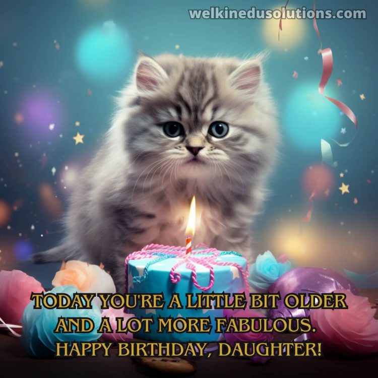 Happy Birthday daughter quotes picture cat gratis