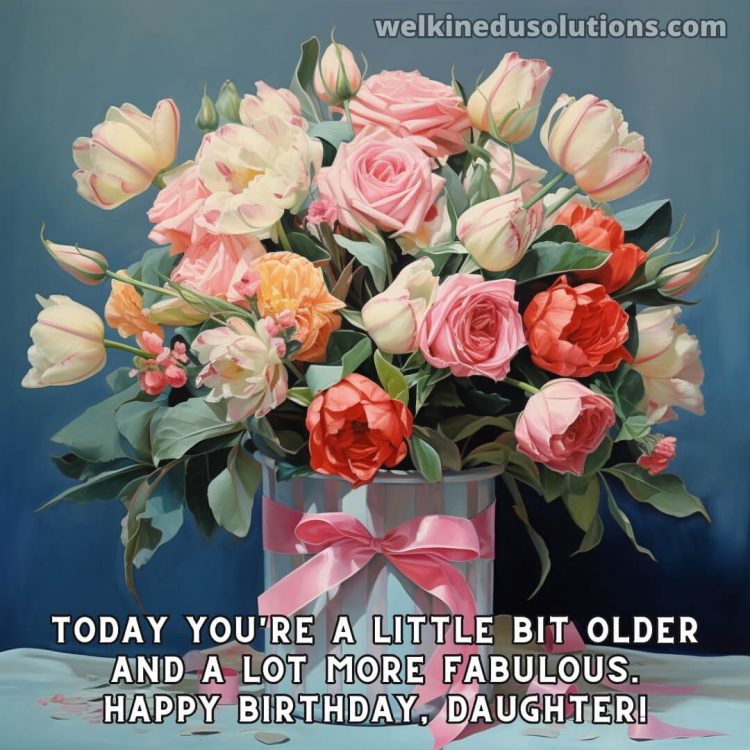 Happy Birthday daughter quotes picture bouquet gratis