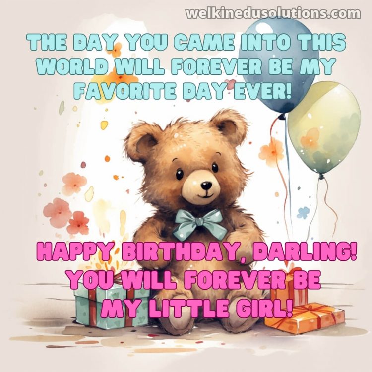 Happy Birthday daughter quotes picture teddy bear gratis