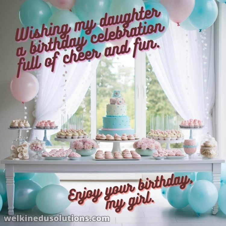 Happy Birthday daughter wishes picture balloons gratis