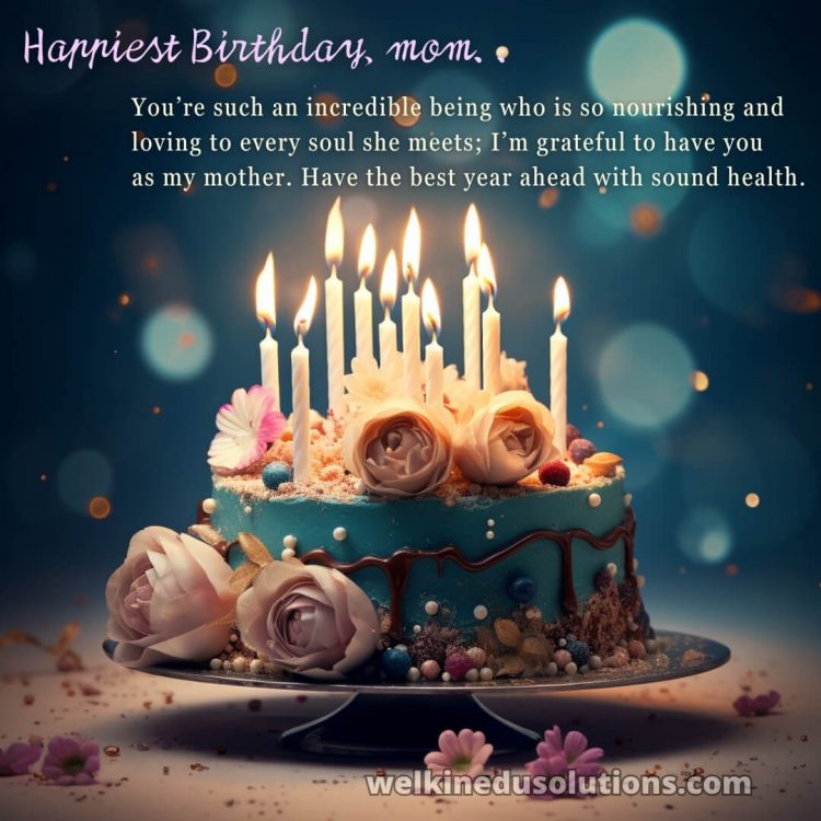 Happy Birthday mom quotes from daughter picture flower cake gratis