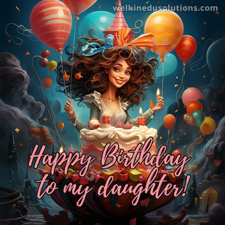 Happy Birthday my daughter picture balloons gratis