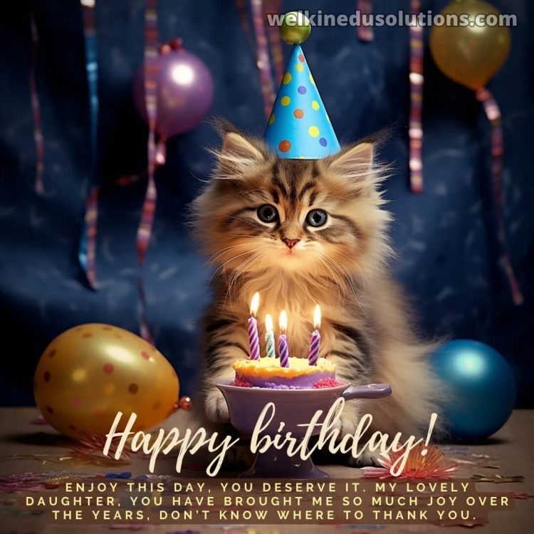 Happy Birthday quotes for daughter picture cat gratis