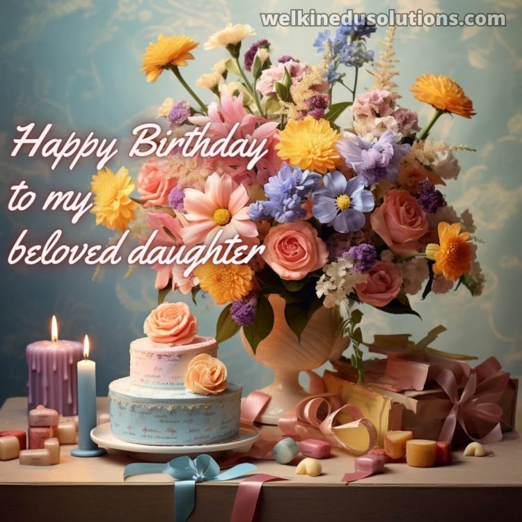Happy Birthday to daughter picture flowers gratis