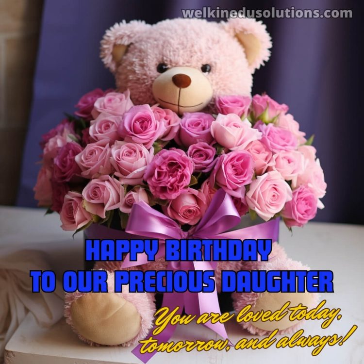 Happy Birthday wishes daughter picture teddy bear gratis