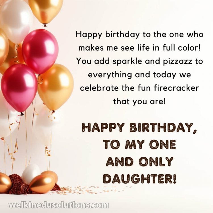 Happy Birthday wishes for daughter in english picture balloons gratis