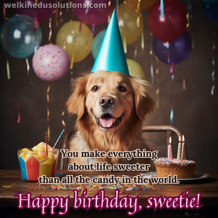 Happy Birthday wishes for daughter in english picture dog gratis