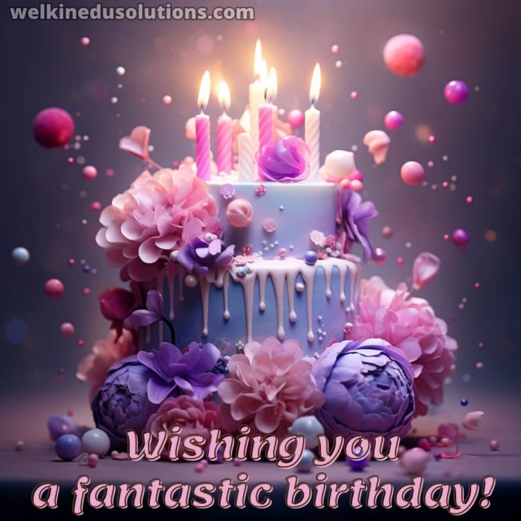 Happy Birthday wishes for daughter in english picture flower cake gratis