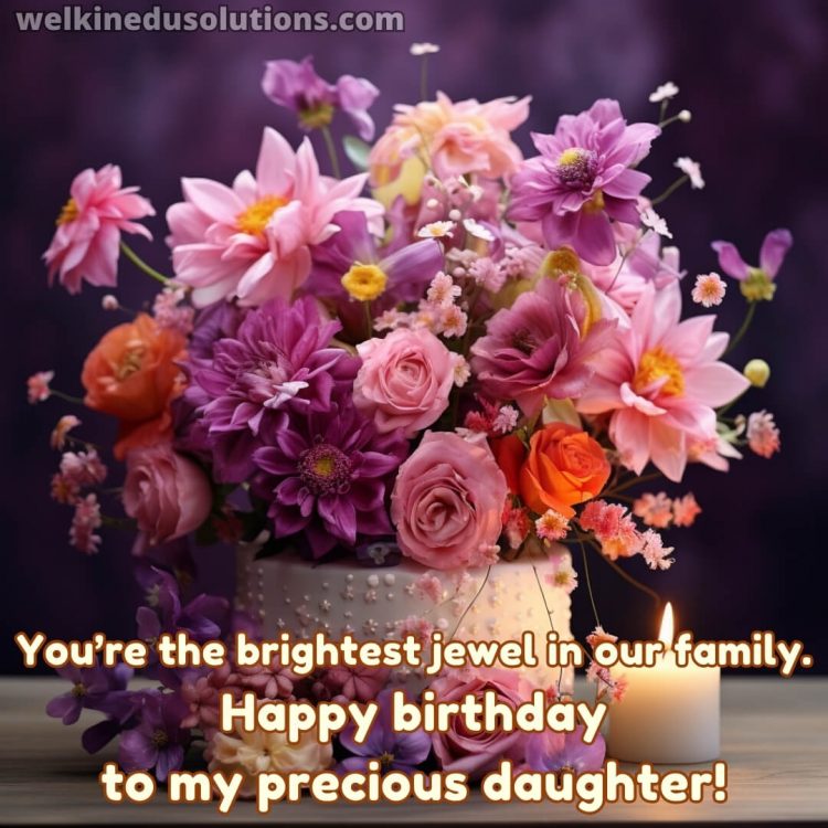 Happy Birthday wishes for daughter in english picture bouquet gratis