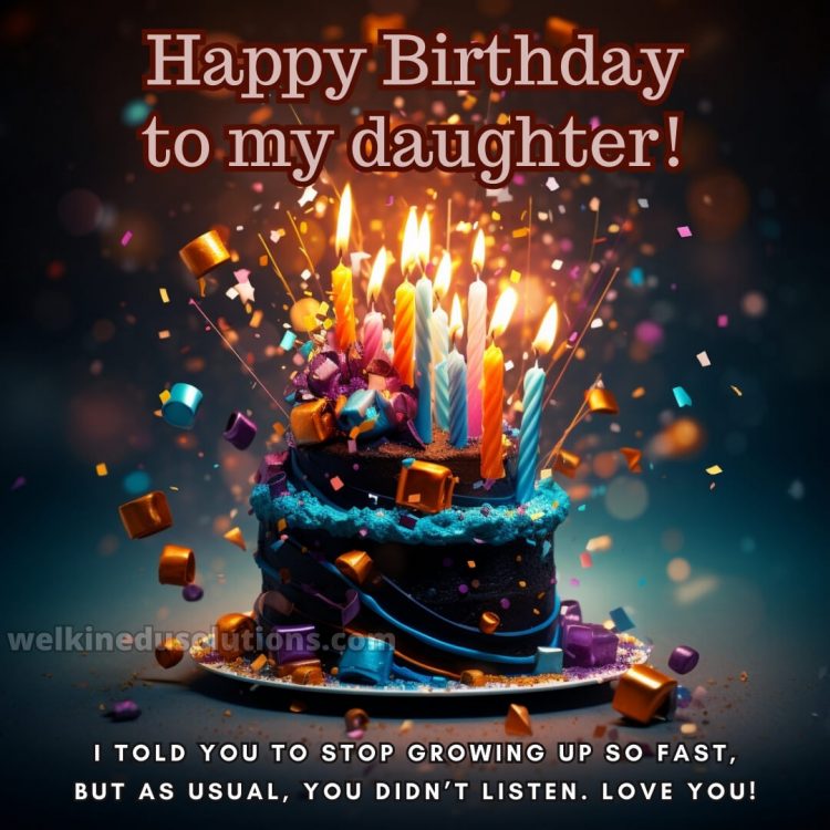 Happy Birthday wishes for daughter in english picture candles gratis