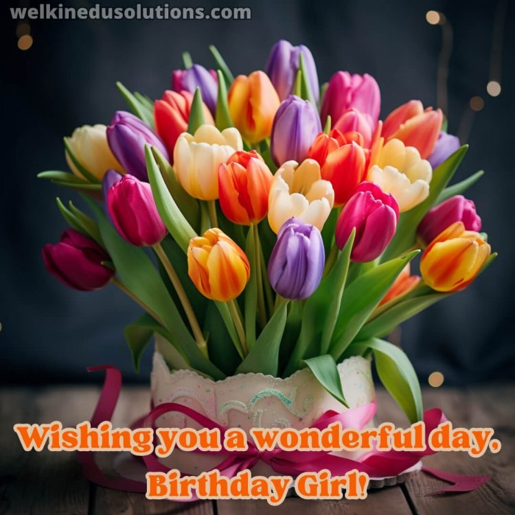 Happy Birthday wishes my daughter picture tulips gratis