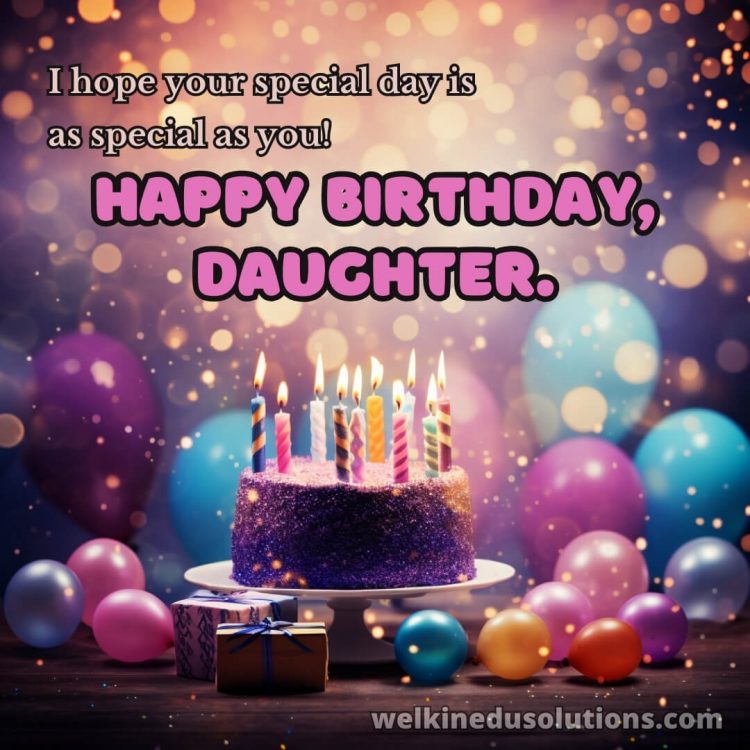 Happy Birthday wishes my daughter picture cake gratis