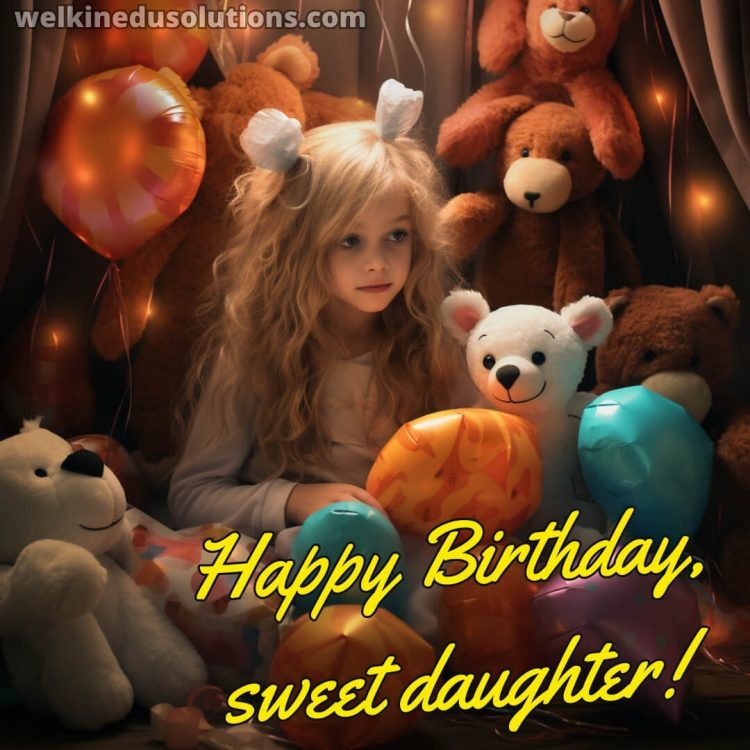 Happy Birthday wishes my daughter picture stuffed animals gratis