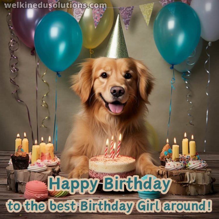 Happy Birthday wishes my daughter picture dog gratis