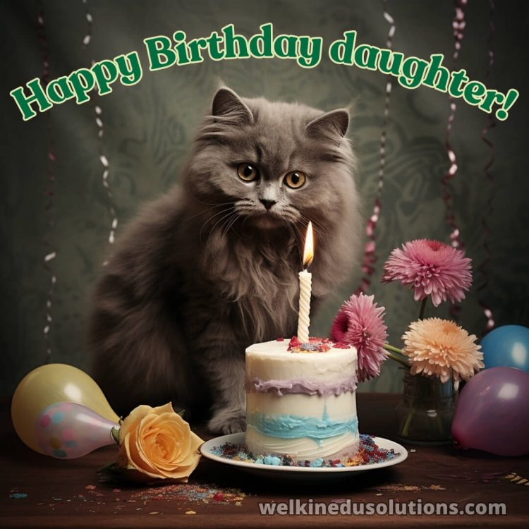 Happy Birthday wishes my daughter picture cat gratis