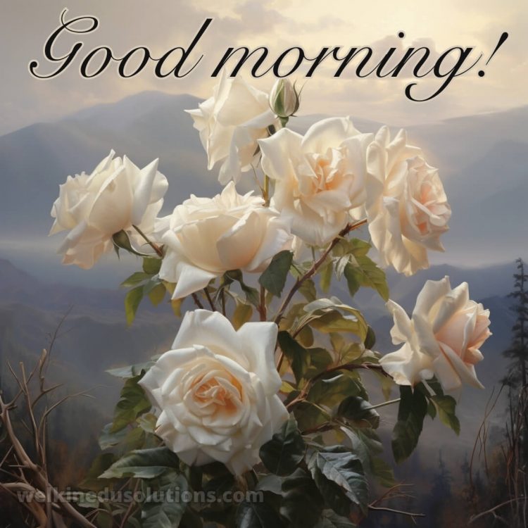 Good morning have a nice day picture white roses gratis
