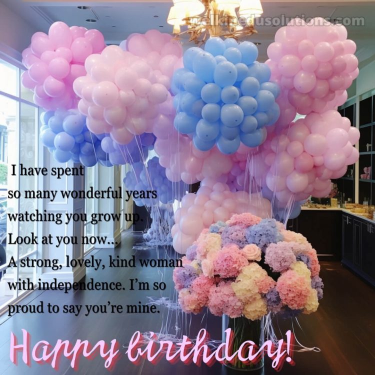 Happy Birthday message for daughter picture balloons gratis