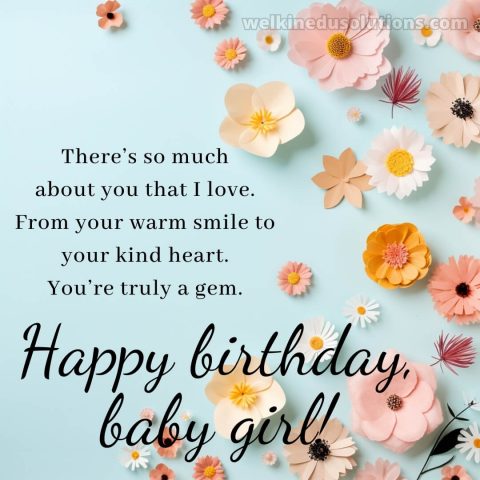 Happy Birthday message for daughter picture pink blossoms gratis