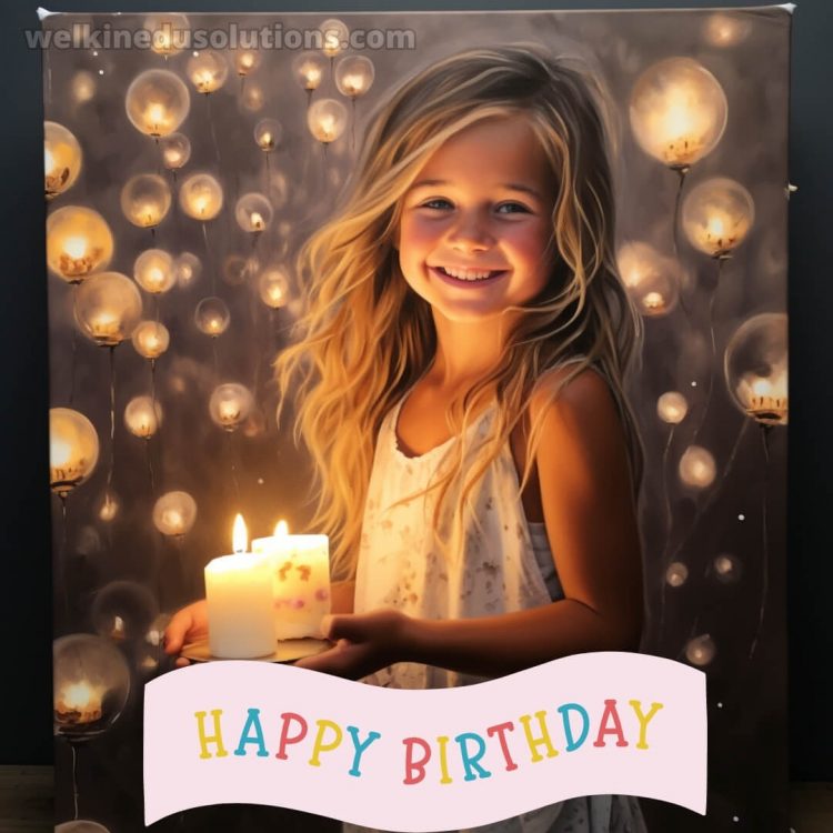 Happy Birthday message for daughter picture candles gratis