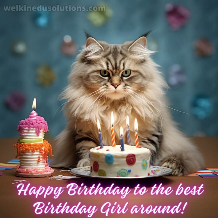 Happy Birthday my daughter wishes picture cat gratis