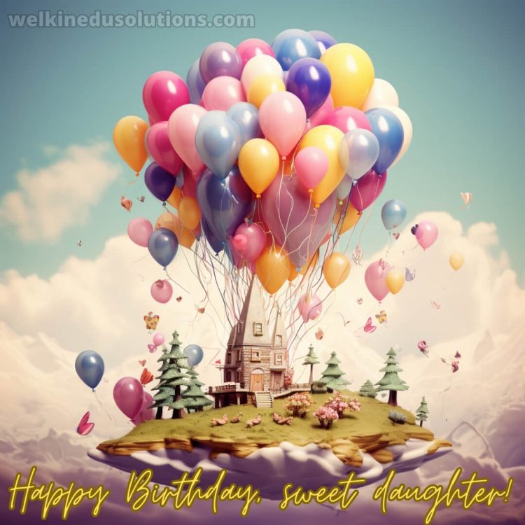 Happy Birthday my daughter wishes picture balloons gratis