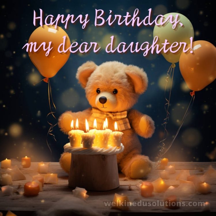 Happy Birthday my dear daughter picture candles gratis
