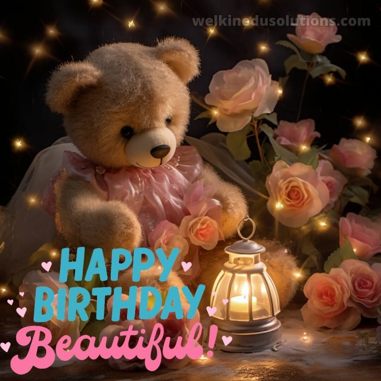 Happy Birthday my dear daughter picture teddy bear gratis