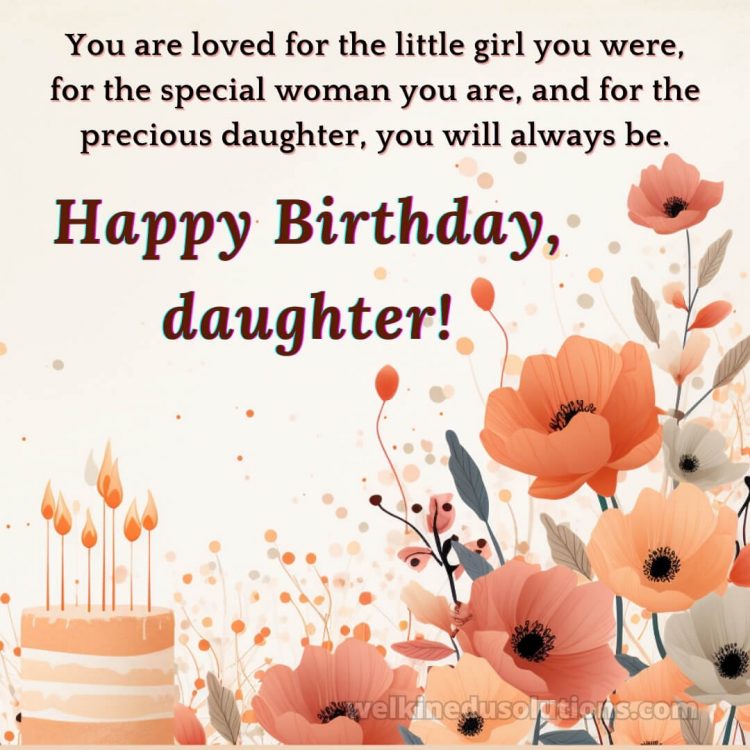 Happy Birthday my dear daughter picture postcard gratis