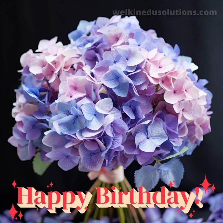 Happy Birthday my dear daughter picture delicate hydrangeas gratis