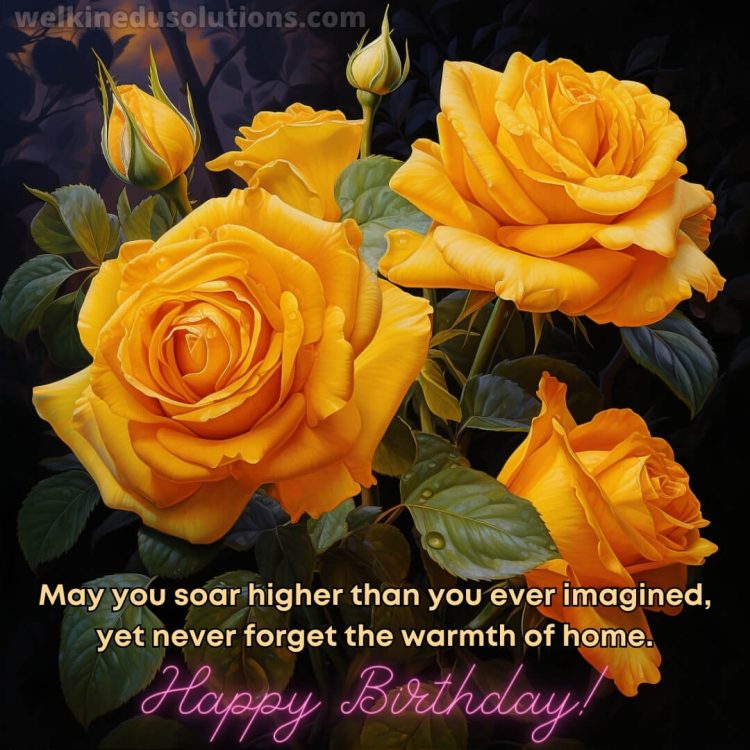 Happy Birthday wishes for daughter from mother picture yellow roses gratis
