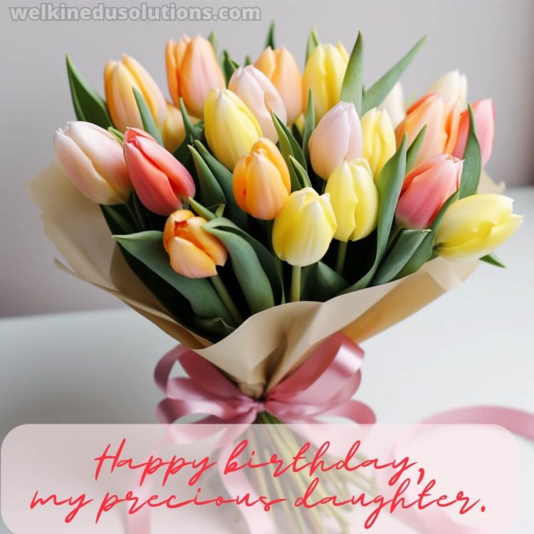 Happy Birthday wishes for daughter from mother picture tulips gratis