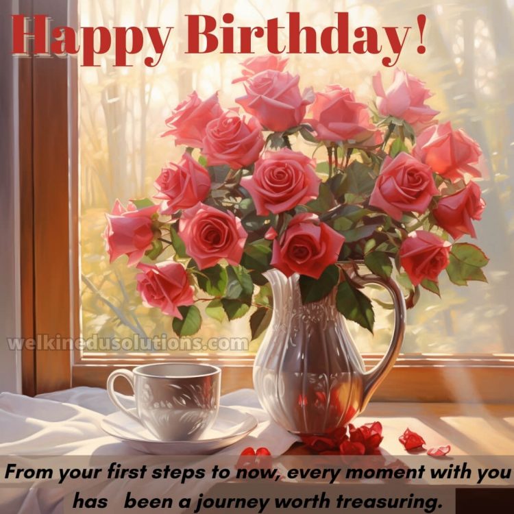 Happy Birthday wishes for daughter from mother picture roses in a vase gratis