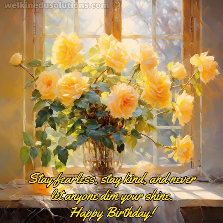 Happy Birthday wishes to daughter from mother picture yellow flowers gratis