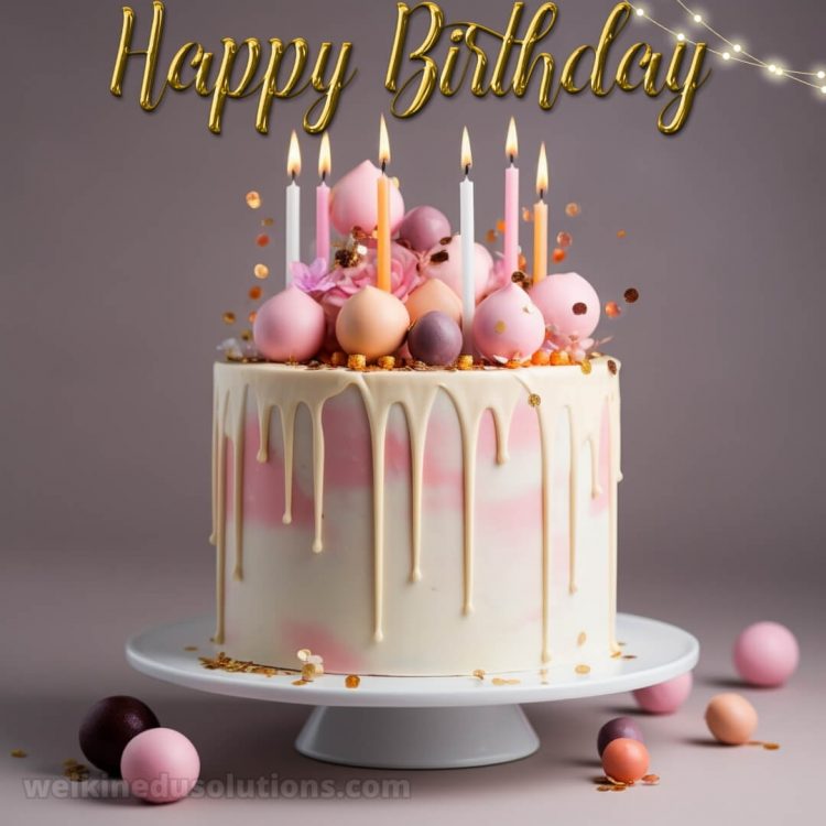 Happy Birthday wishes to daughter from mother picture pink cake gratis