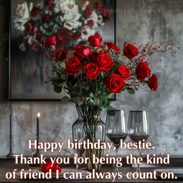 Birthday wishes for best friend girl picture red roses gratis