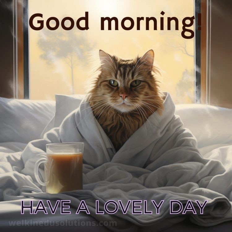 Good morning have a lovely day picture cat gratis