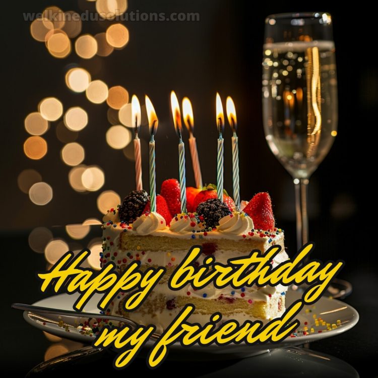 Happy birthday wishes for best friend picture champagne glass gratis
