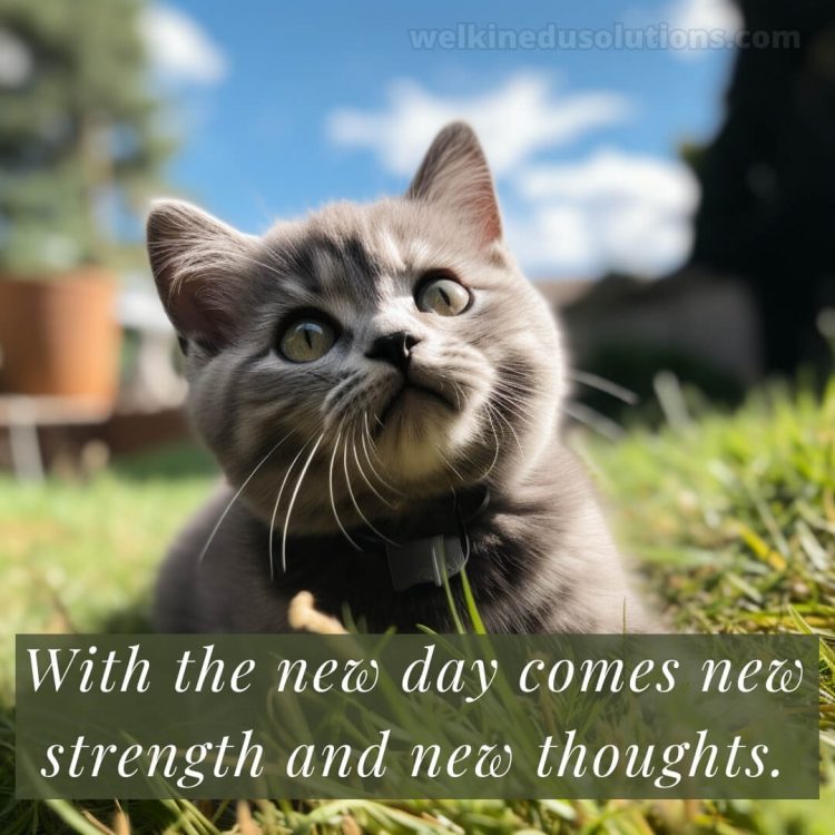 Have a good day quotes picture gray cat gratis