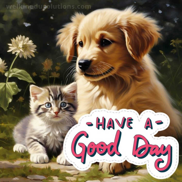 Have a good day reply picture cat and dog gratis